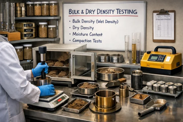 Geotechnical Bulk and Dry density testing lab scene img