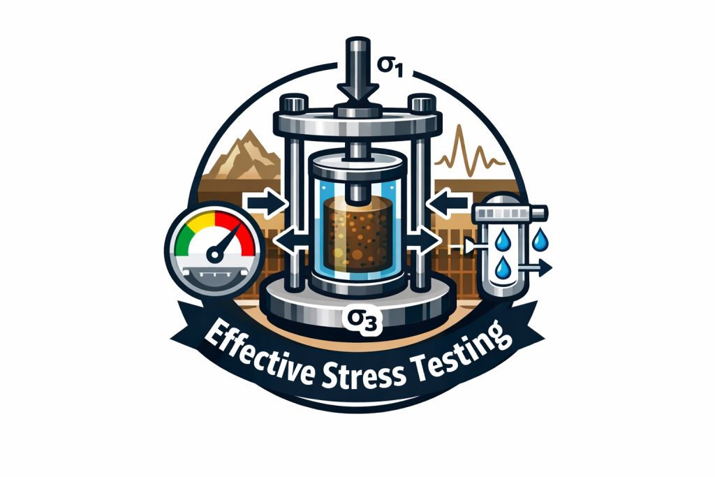 Effective Stress Triaxial Testing CD CU Geotechnical icon